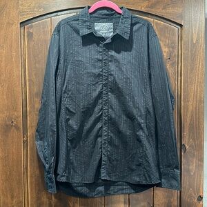 BKE Men’s black striped Large button up Standard fit